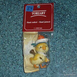 RARE Anri Toriart Ferrandiz Duckling With Horn Christmas Ornament 624463 - NEW!